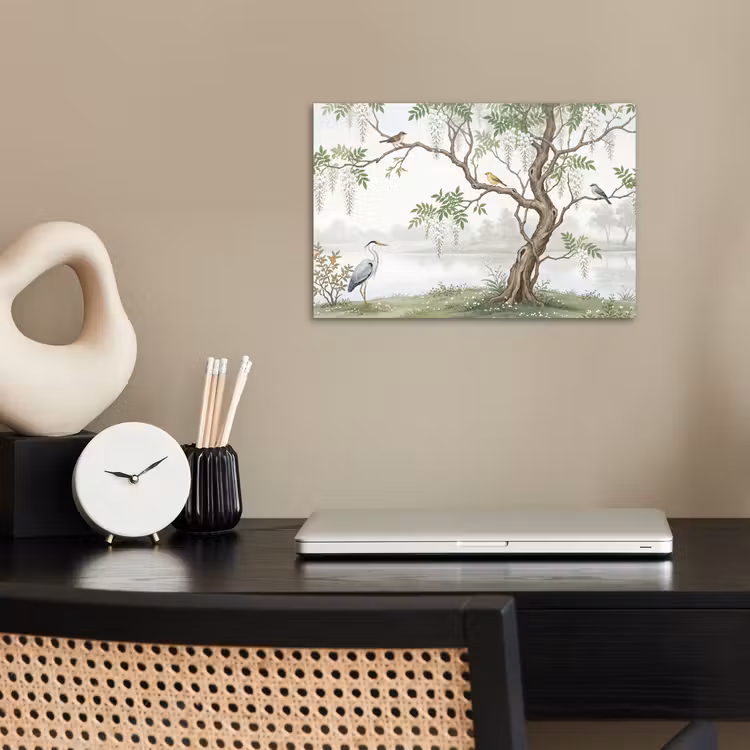 Reiger - Landschap - Groen poster papier klein -sfeer1