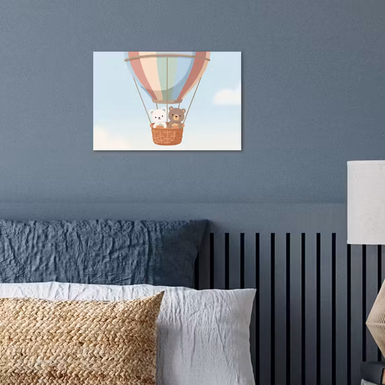 Luchtballon - Beren - Pastel poster papier klein -sfeer2