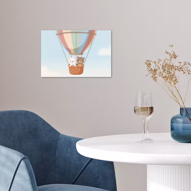 Luchtballon - Beren - Pastel poster papier klein -sfeer3