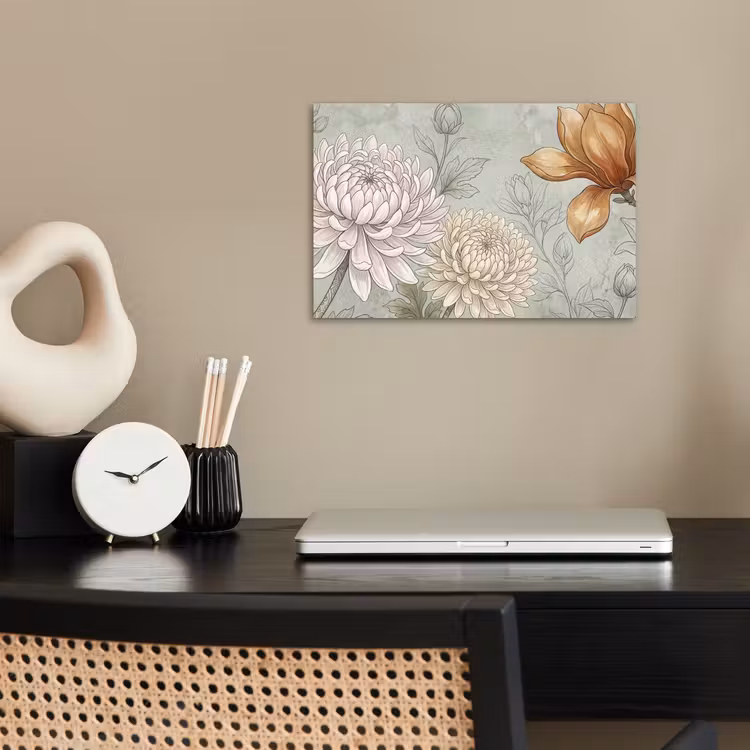 Illustratie - Bloemen - Groen poster papier klein -sfeer1