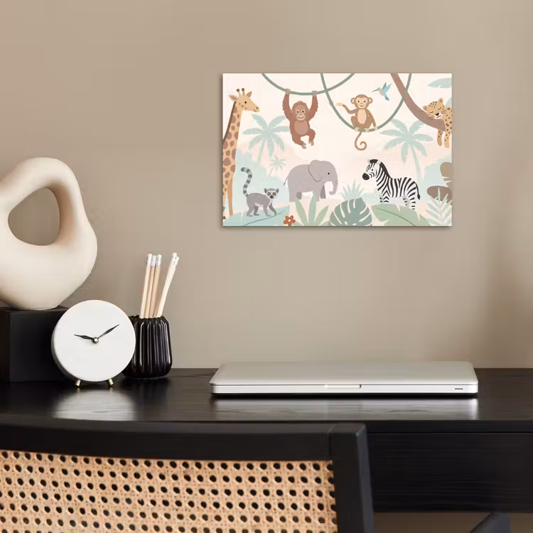 Jungle - Dieren - Groen poster papier klein -sfeer1