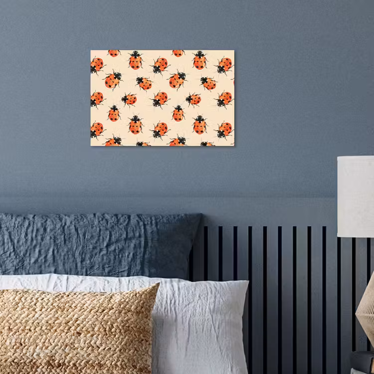 Lieveheersbeestjes - Patroon - Rood poster papier klein 62 -sfeer2