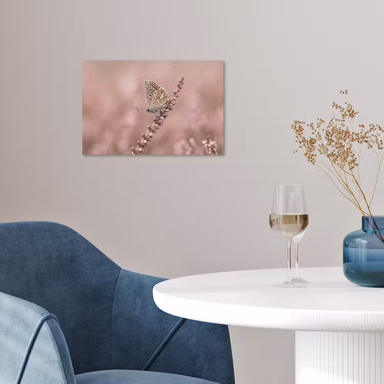 Lavendel - Vlinder - Paars poster papier klein -sfeer3
