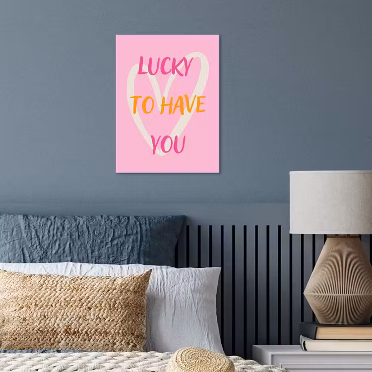 Lucky - Love - Valentijn - Roze poster papier klein -sfeer2