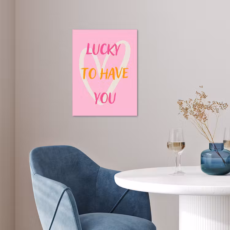 Lucky - Love - Valentijn - Roze poster papier klein -sfeer3