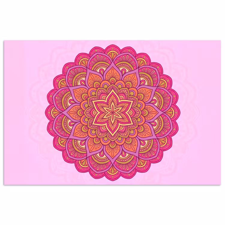 Mandala - Cirkel - Spiritueel - Oosters - Roze poster papier klein -3d