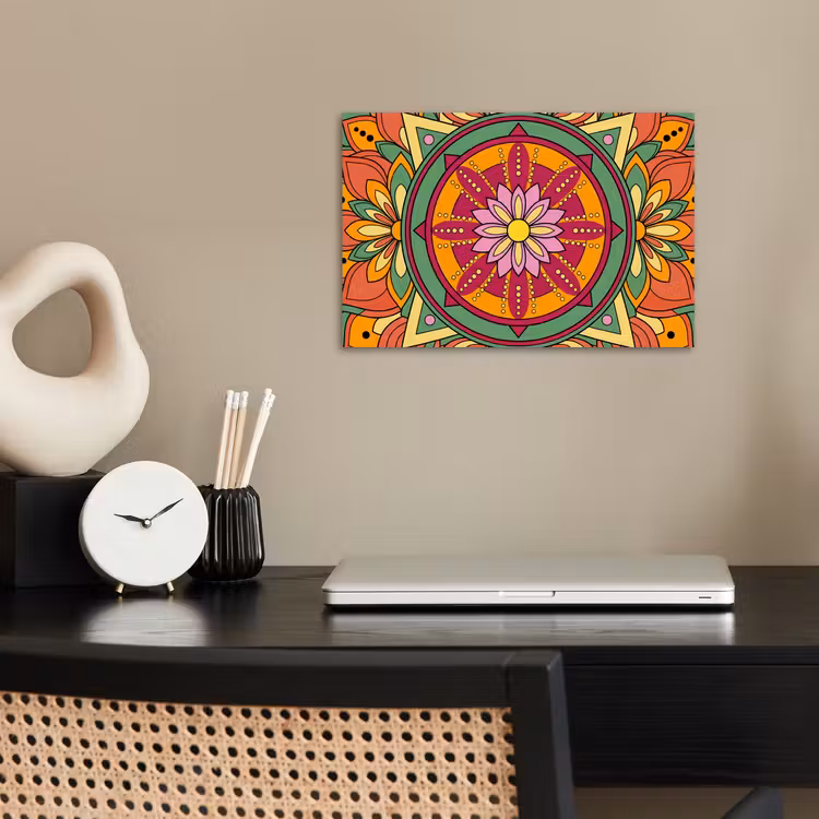 Mandala - Bloemen - Abstract - Kleurrijk poster papier klein -sfeer1