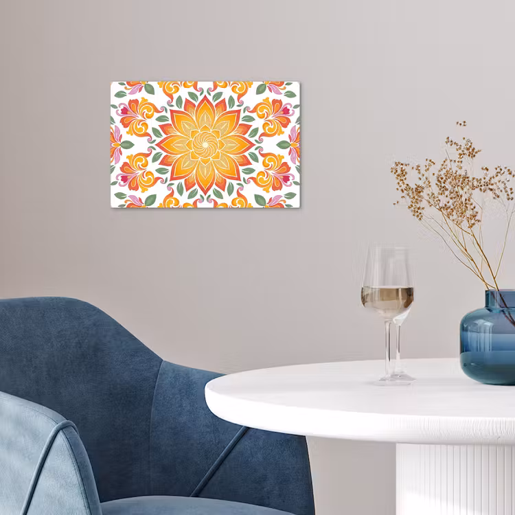 Mandala - Bloemen - Decoratie - Kleurrijk - Abstract poster papier klein -sfeer3