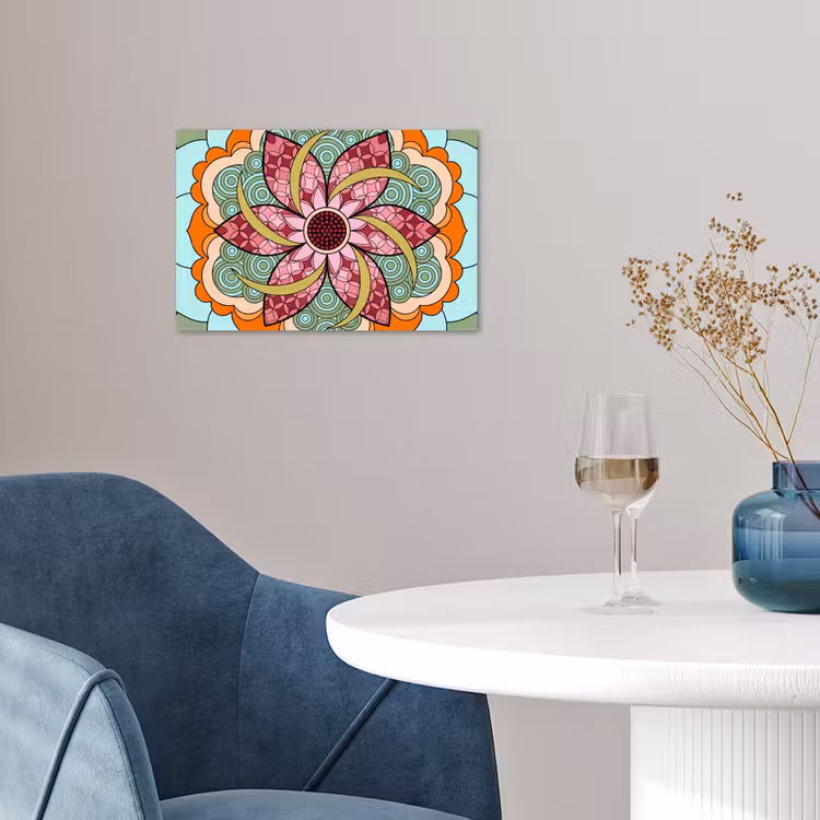 Mandala - Geometrisch - Kunst - Decoratief - Kleurrijk poster papier klein -sfeer3
