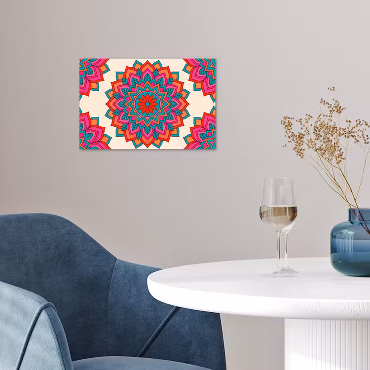 Mandala - Patroon - Abstract - Kleurrijk - Modern poster papier klein -sfeer3