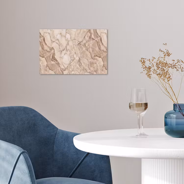 Marmer - Aderen - Textuur - Beige - Modern poster papier klein -sfeer3