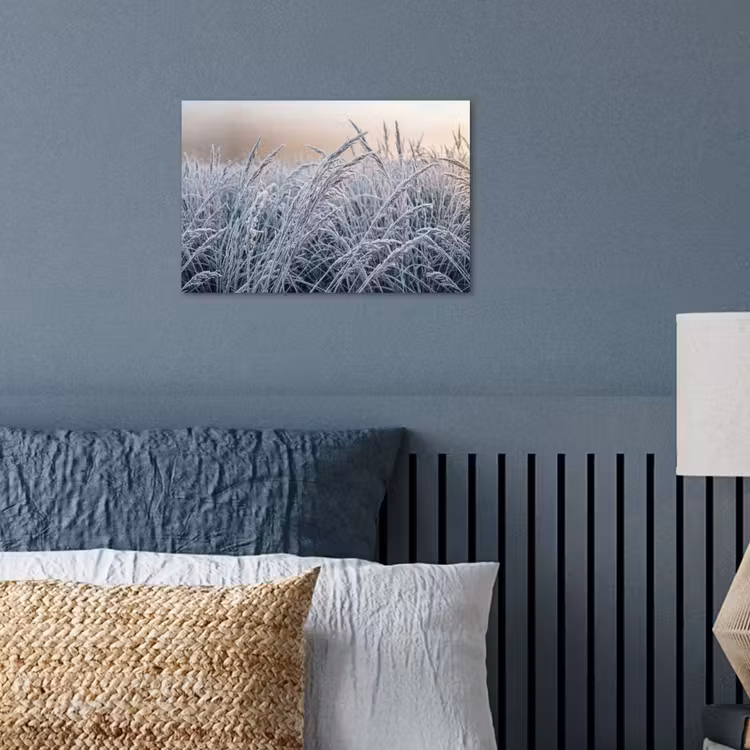 Rijp - Gras - Kristallen - Winter - Minimalistisch poster papier klein -sfeer2