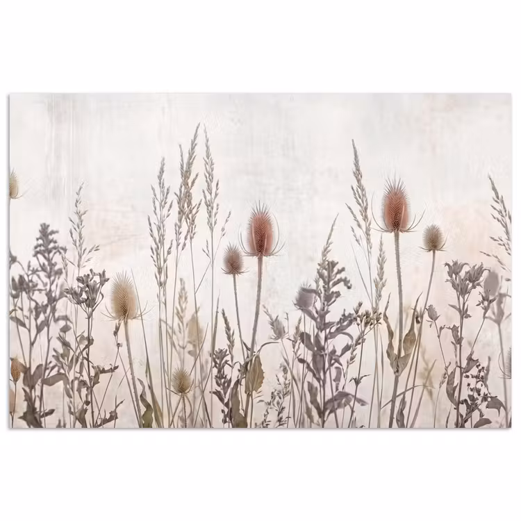 Weidebloemen - Design - Sepia poster papier klein -3d