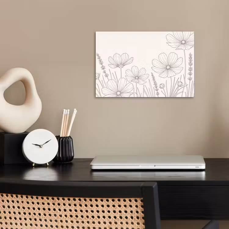 Minimalistisch - Modern - Bloemen - Beige poster papier klein -sfeer1