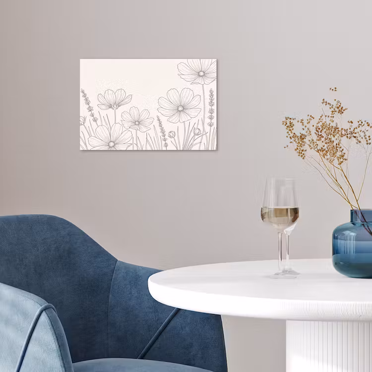Minimalistisch - Modern - Bloemen - Beige poster papier klein -sfeer3