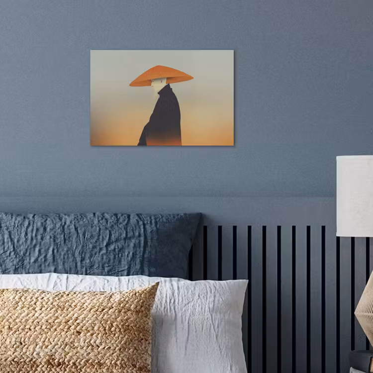 Minimalistisch - Silhouet - Oranje poster papier klein -sfeer2