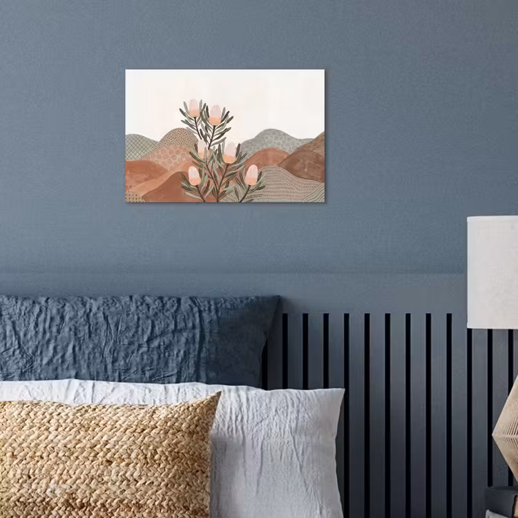 Modern - Heuvels - Terracotta poster papier klein -sfeer2