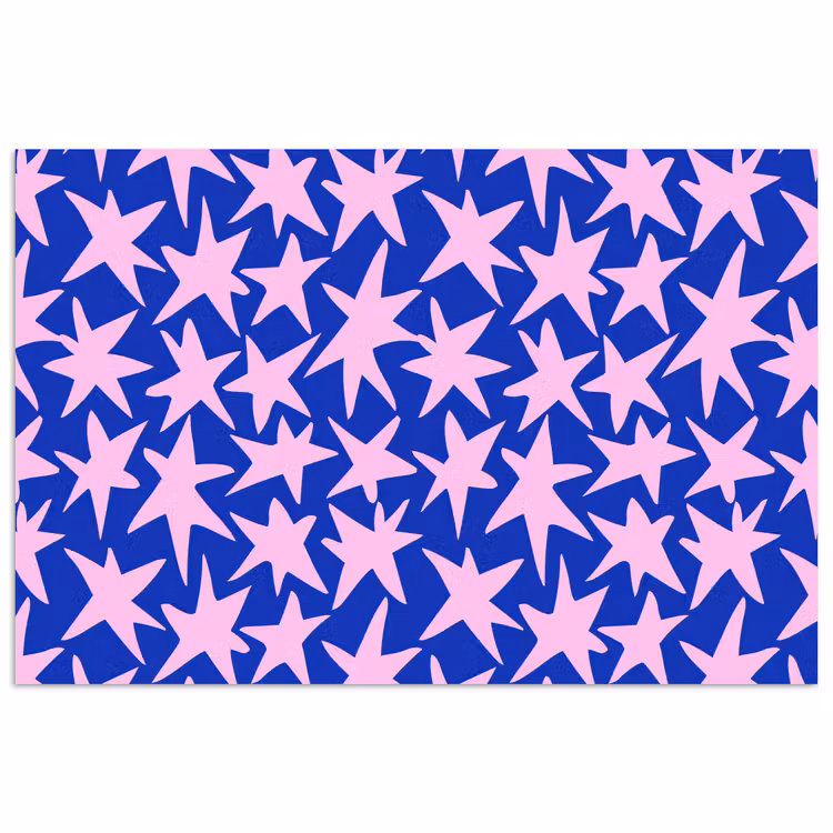 Modern - Sterren - Blauw poster papier klein 62 -3d
