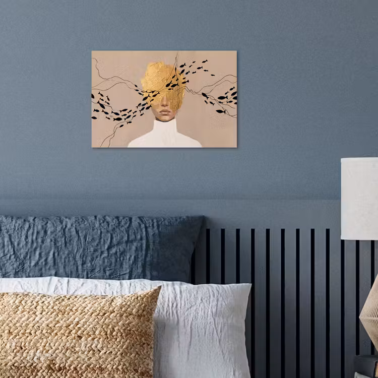 Modern - Vrouw - Goud poster papier klein -sfeer2