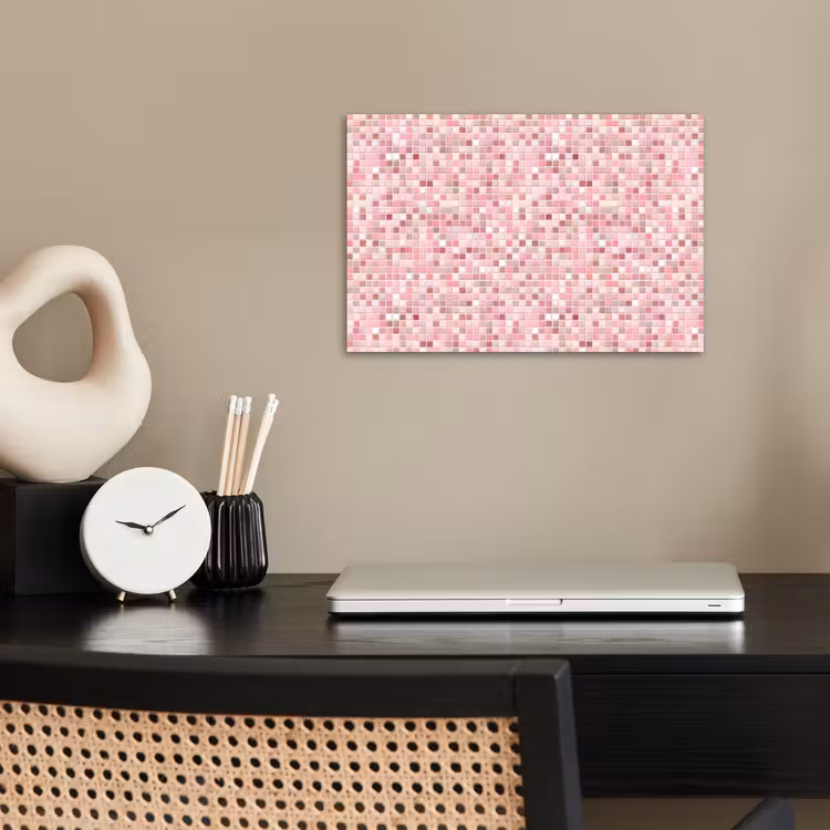 Mozaïek - Patroon - Roze poster papier klein 62 -sfeer1
