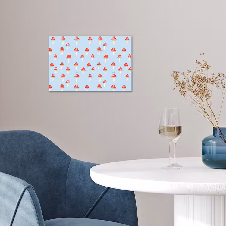 Paddenstoel -Sprookje - Blauw poster papier klein 62 -sfeer3