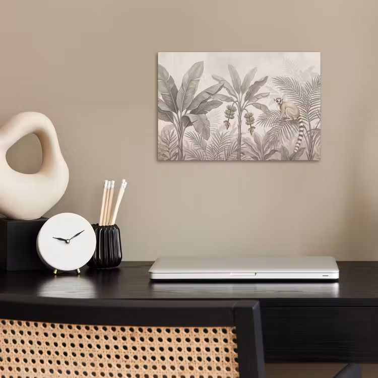 Natuur - Jungle - Ringstaartmaki - Bruin poster papier klein -sfeer1
