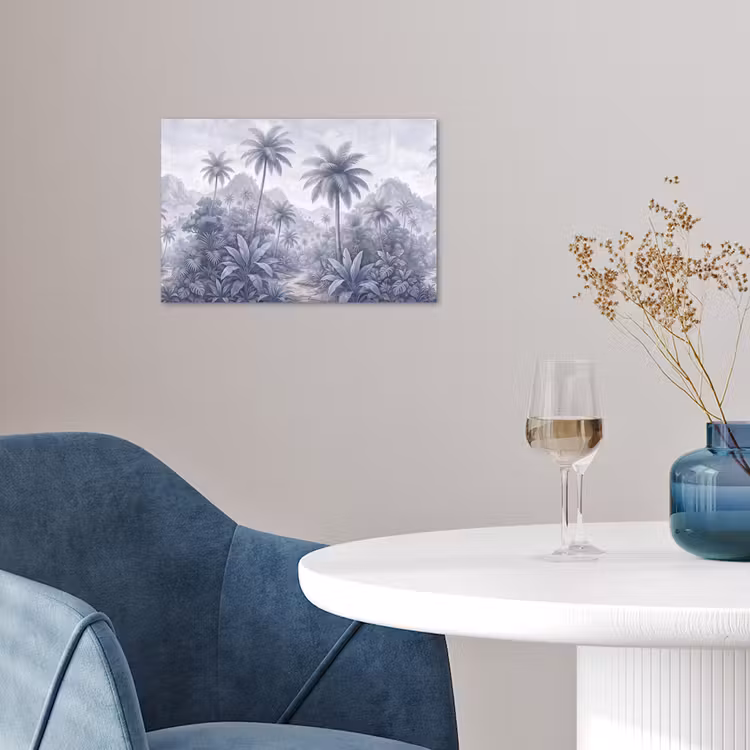 Natuur - Boom - Tropisch - Landschap - Blauw poster papier klein -sfeer3