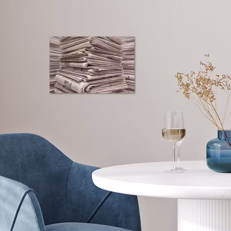 Kranten - Stapel - Nieuws - Vintage - Beige poster papier klein -sfeer3