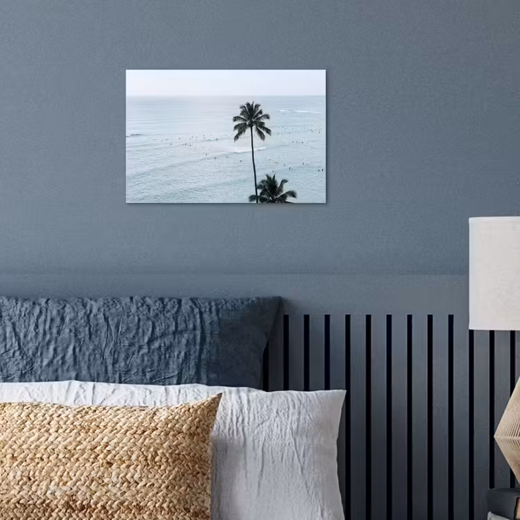 Oceaan - Palmbomen - Surfers poster papier klein -sfeer2