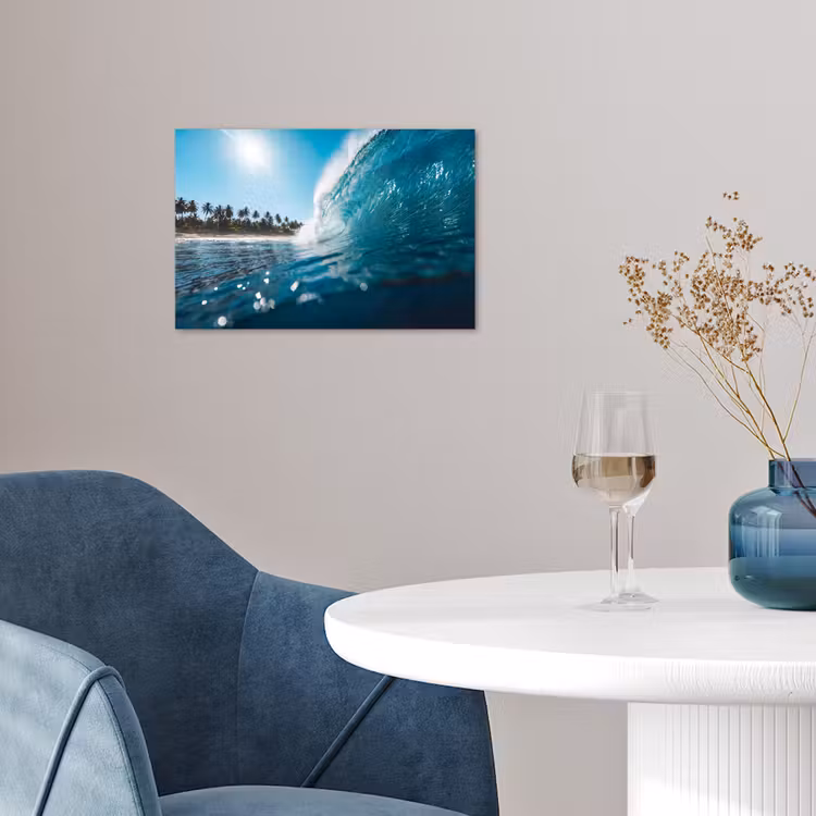 Oceaan - Golf - Strand - Natuur - Blauw poster papier klein -sfeer3
