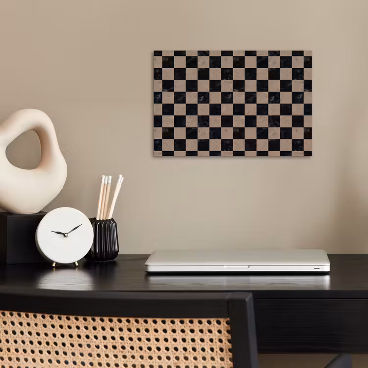 Patroon - Dambord - Marmer poster papier klein 62 -sfeer1