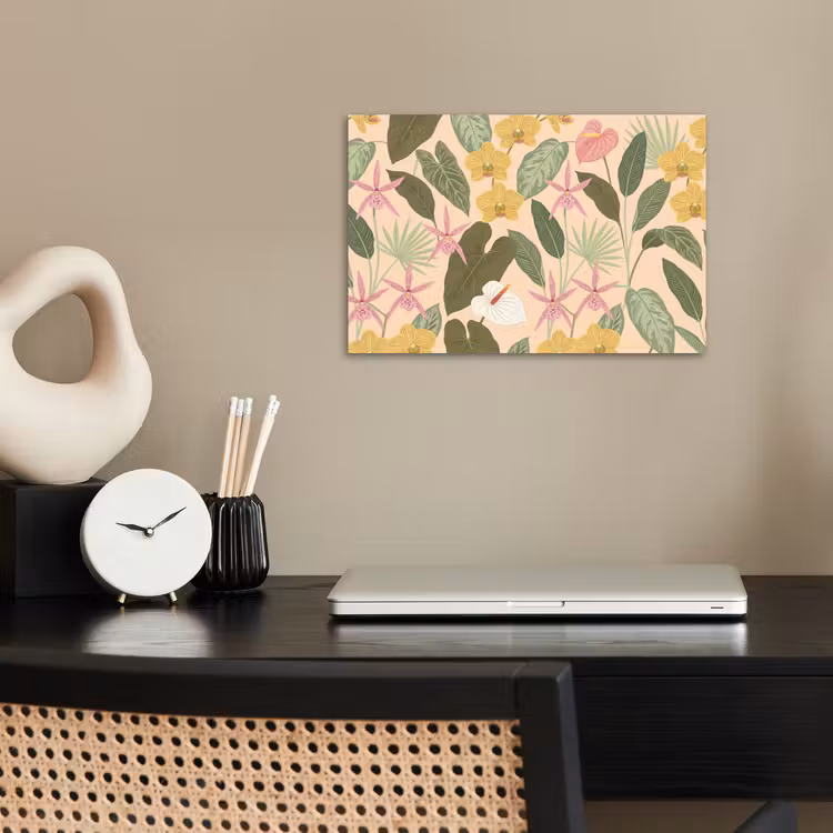 Patroon - Bloemen - Kleurrijk poster papier klein -sfeer1