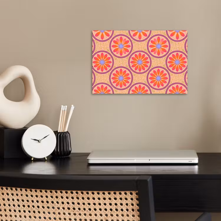 Patroon - Bloemen - Decoratief - Kleurrijk - Modern poster papier klein -sfeer1