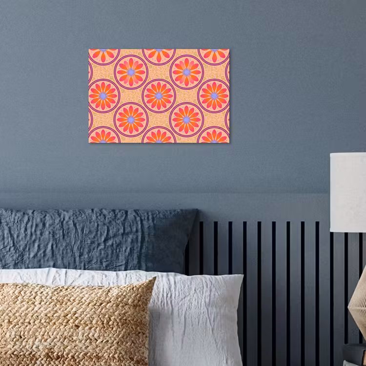 Patroon - Bloemen - Decoratief - Kleurrijk - Modern poster papier klein -sfeer2