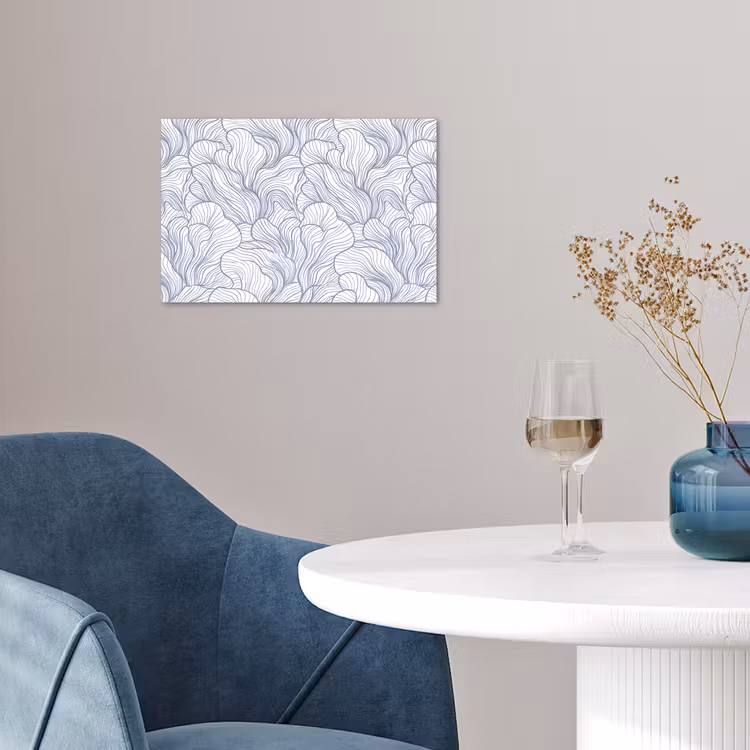 Patroon - Lijnen - Organisch - Abstract - Blauw poster papier klein -sfeer3