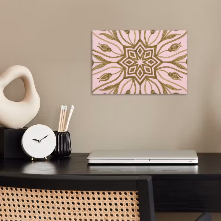 Patroon - Mandala - Decoratie - Abstract - Groen poster papier klein -sfeer1