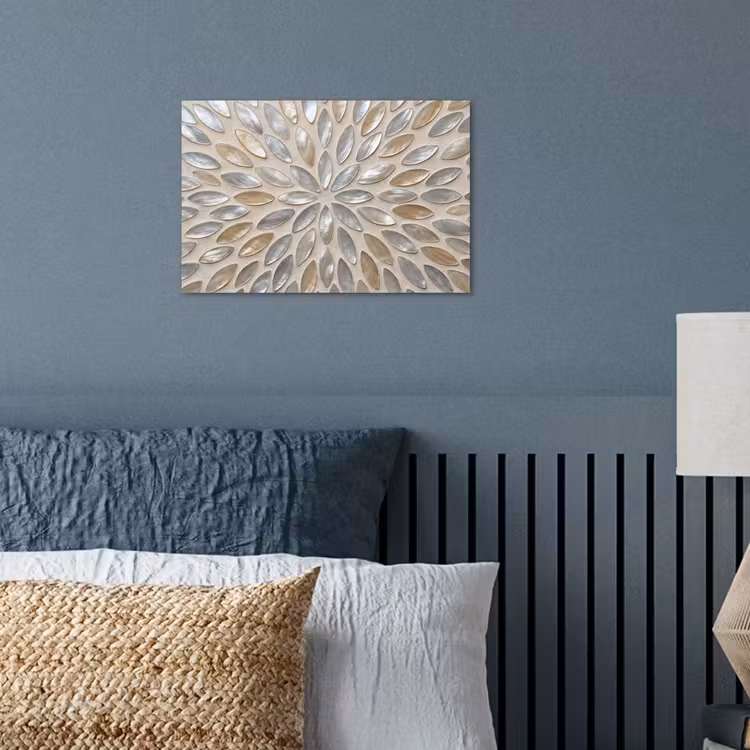Patroon - Ovaal - Glanzend - Abstract - Beige poster papier klein -sfeer2