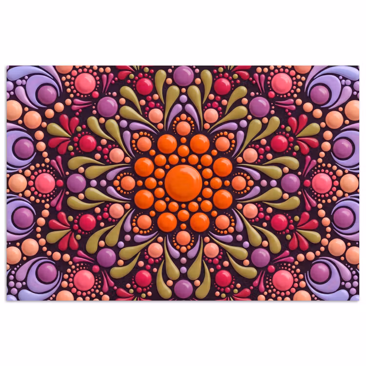 Patroon - Stippen - Abstract - Modern - Kleurrijk poster papier klein -3d