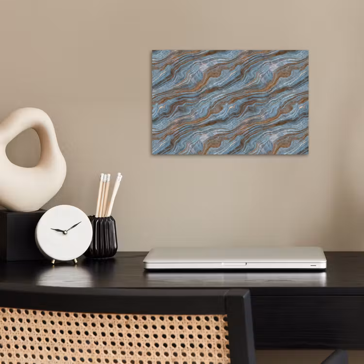 Patroon - Steen - Blauw poster papier klein 62 -sfeer1