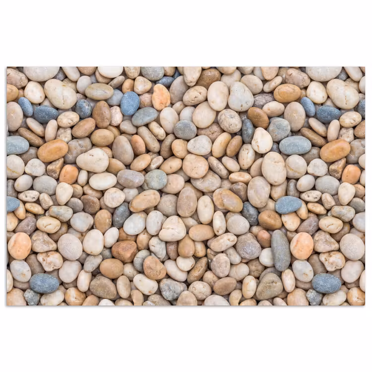 Kiezelstenen - Natuur - Textuur - Beige - Grijs poster papier klein -3d