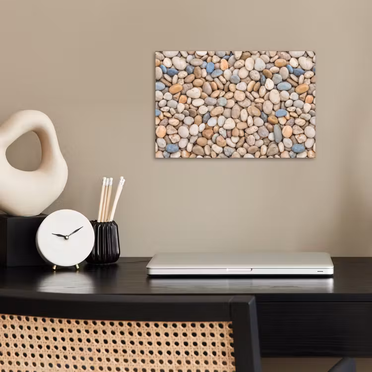 Kiezelstenen - Natuur - Textuur - Beige - Grijs poster papier klein -sfeer1