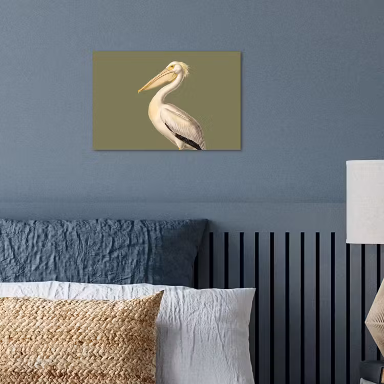 Pelikaan - Wit - Vogel - Klassiek - Natuur poster papier klein -sfeer2