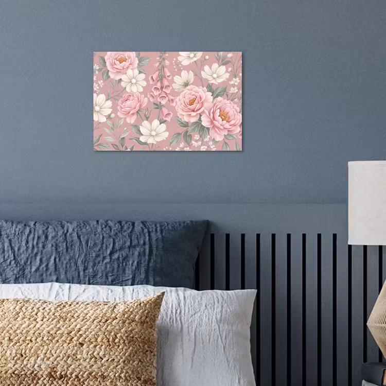 Pioenrozen - Vingerhoedskruid - Pink poster papier klein -sfeer2