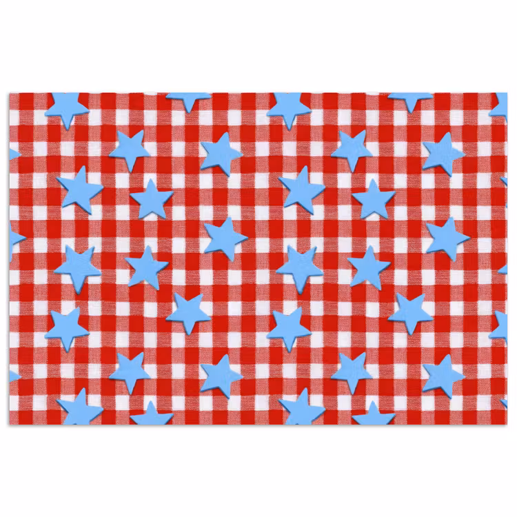 Ruit - Sterren - Rood poster papier klein 62 -3d