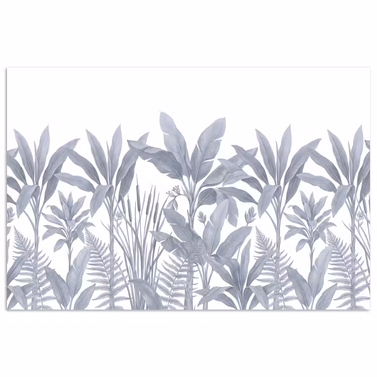 Planten - Bladeren - Natuur - Grijs poster papier klein -3d