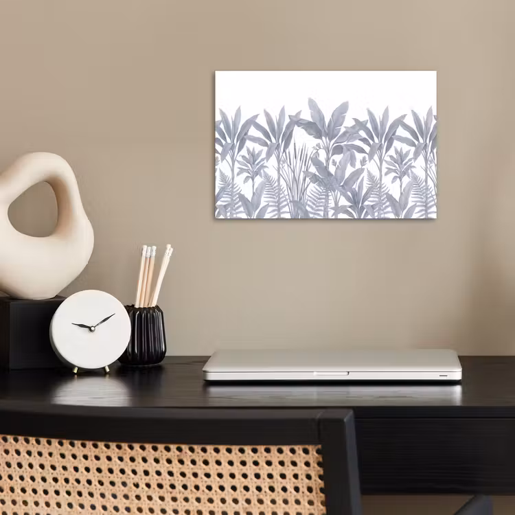 Planten - Bladeren - Natuur - Grijs poster papier klein -sfeer1