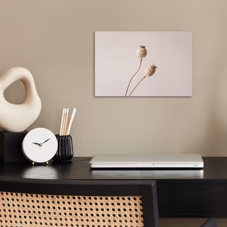 Papaverbollen - Droogbloemen - Minimalistisch - Beige - Rustig poster papier klein -sfeer1