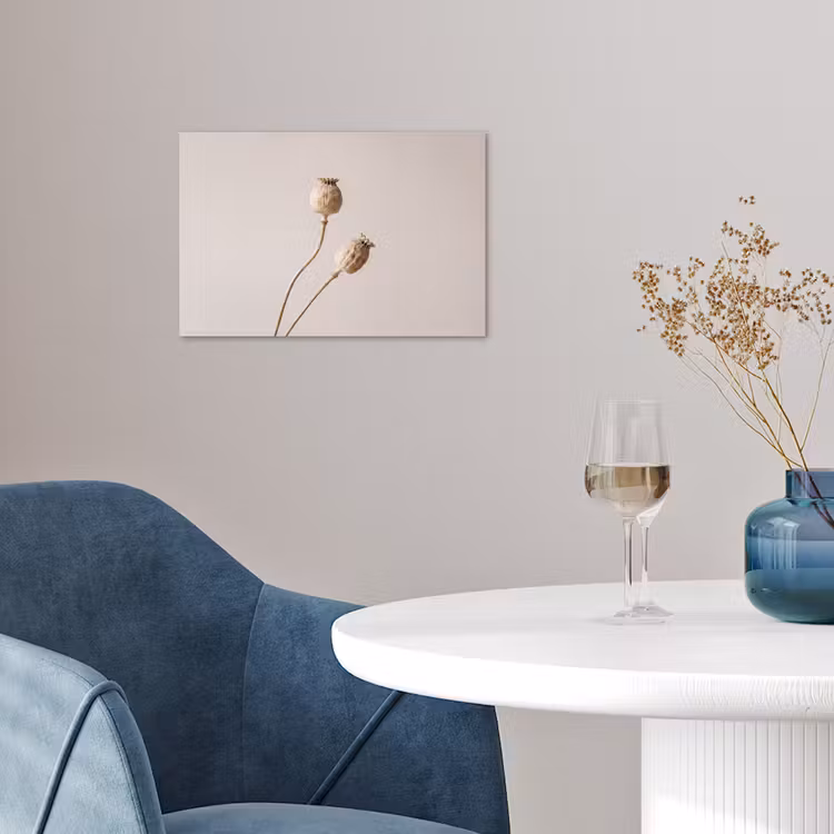 Papaverbollen - Droogbloemen - Minimalistisch - Beige - Rustig poster papier klein -sfeer3