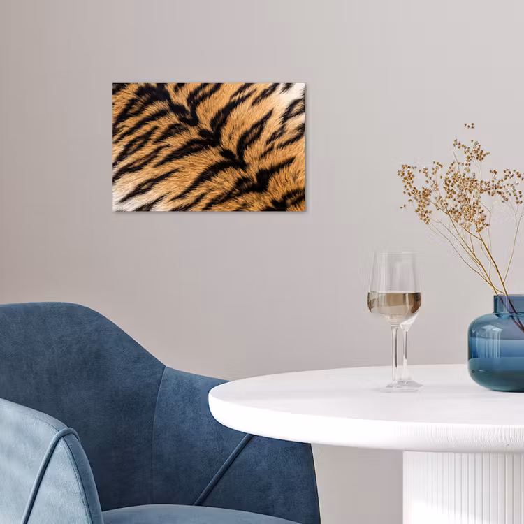 Realistisch - Tijgervacht - Zwart poster papier klein -sfeer3