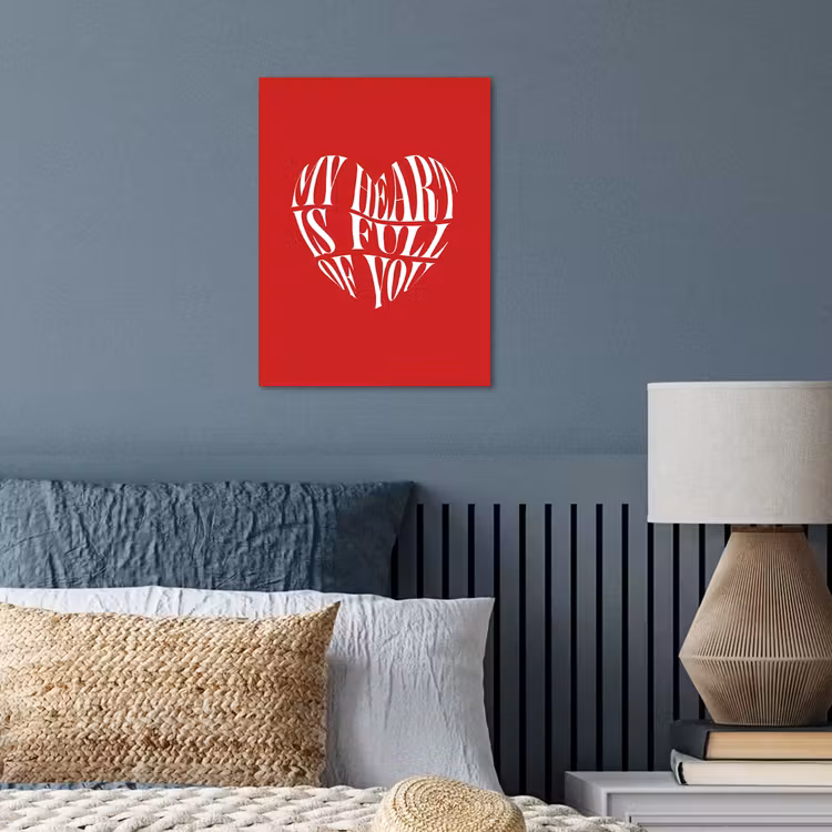 Rood - Hart- Tekst - Valentijn poster papier klein -sfeer2